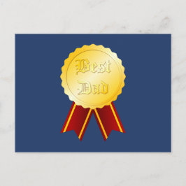 Postal Medalla Cinta Mejor Papá Día del Padre