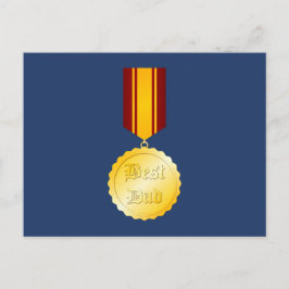 Postal Medalla de broche del mejor papá Día del Padre