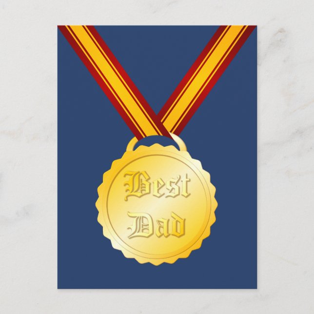 Postal Medalla de Mejor Papá Día del Padre (Anverso)
