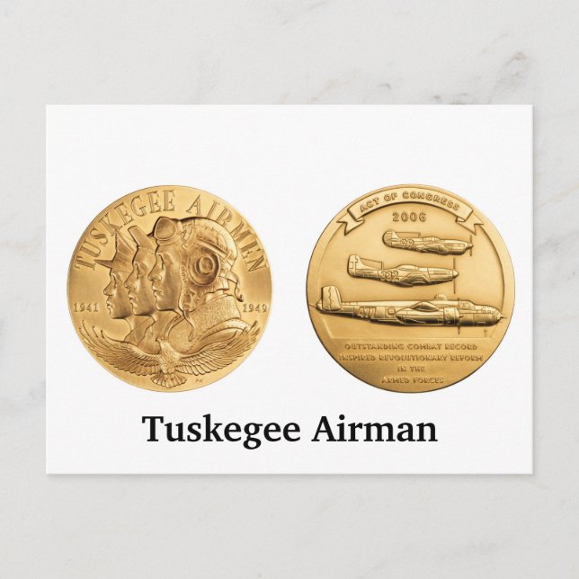 Postal Medalla de Oro de Tuskegee Airmen (Anverso)