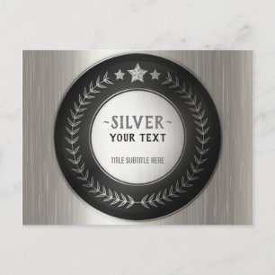 Postal MEDALLA DE PLATA DE IMPRESIÓN PERSONALIZADA DIY Ag