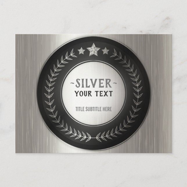 Postal MEDALLA DE PLATA DE IMPRESIÓN PERSONALIZADA DIY Ag (Anverso)