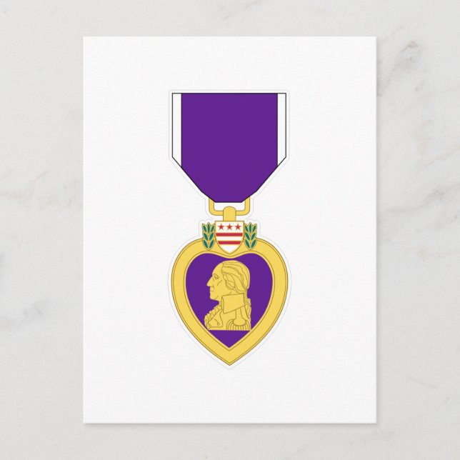Postal Medalla del Corazón Púrpura (Anverso)