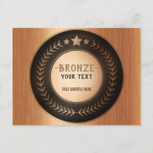 Postal MEDALLA DIY IMPRESIÓN PERSONALIZADA Bronce AÑADA T