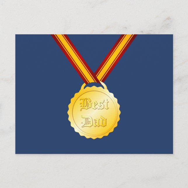 Postal Medalla Mejor Papá Día del Padre (Anverso)