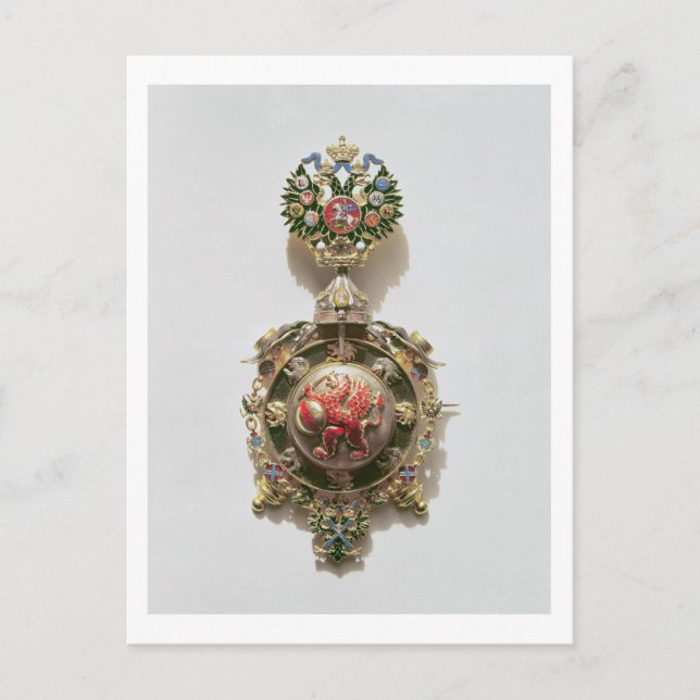 Postal Medallón esmaltado que representa el escudo de (Anverso)