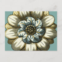 Medallón Floral Ornamentado sobre Fondo Azul Claro