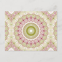 Medallón Mandala Rosa y Verde Oliva