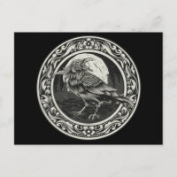 Medallón Raven Carving Art Bird Naturaleza Mug