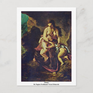 Postal Medea del vencedor Delacroix de Eugène Fernando