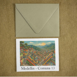 Postal Medellín Colombia Comuna 13 Arte de Viaje