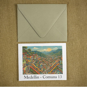 Postal Medellín Colombia Comuna 13 Arte de Viaje