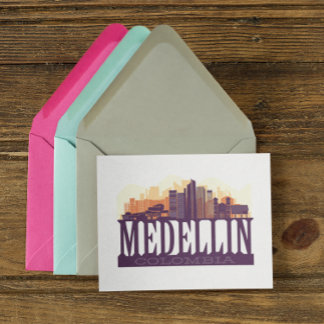 Postal Medellín Colombia Skyline City Souvenir