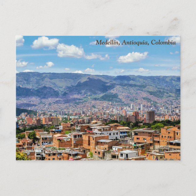Postal Medellín, Colombia, Vista Ciudad Barrio San Javier (Anverso)