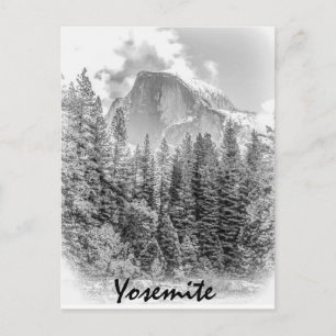 Postal Media casa de Yosemite en invierno con texto yosem