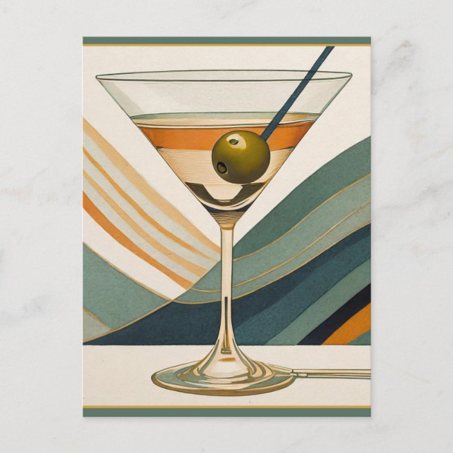 Postal Media Century Modern Martini Cocktail Hour (Anverso)