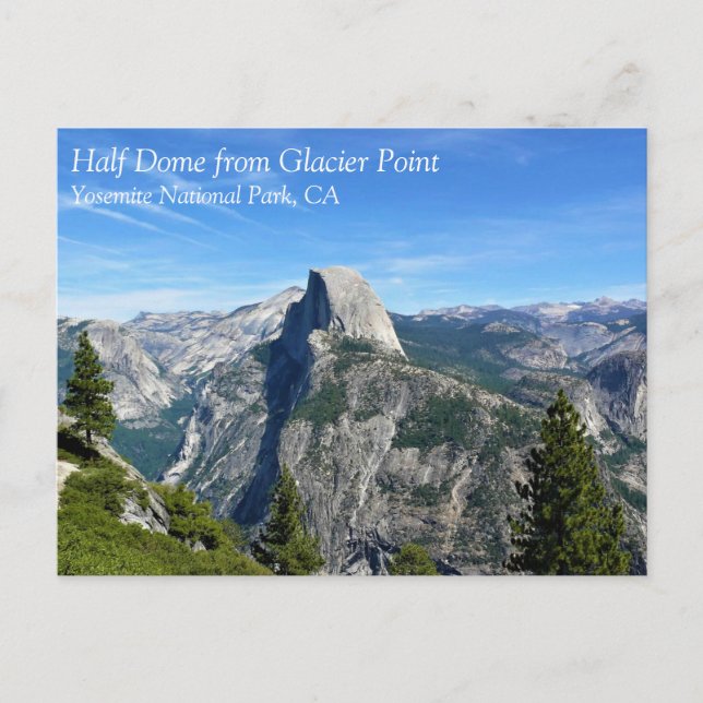 Postal Media Cúpula de Glacier Point, Yosemite, CA Postca (Anverso)