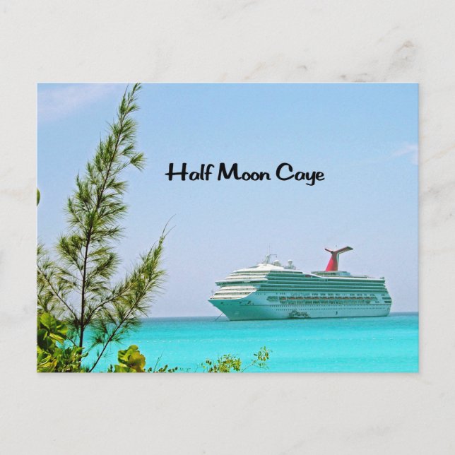 Postal Media luna Caye Bahamas (Anverso)