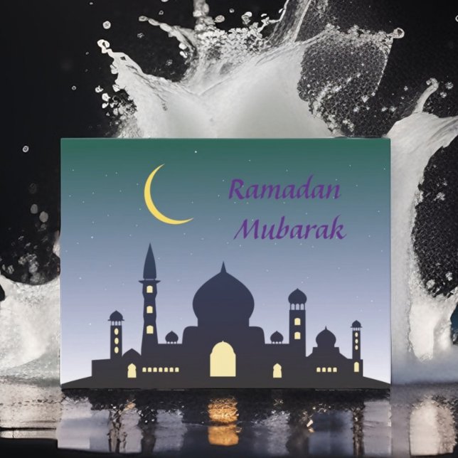 Postal Media Luna Islámica Ramadán Kareem Arte tipográfic (Subido por el creador)