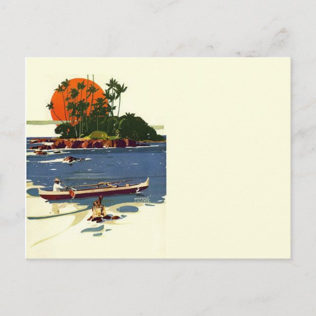 Postal Mediados de siglo Tiki del vintage (Anverso)