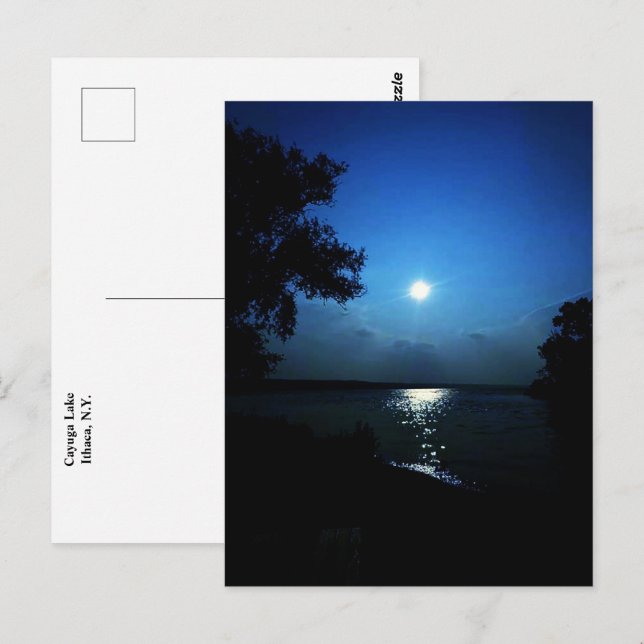 POSTAL MEDIANOCHE EN EL LAGO (Anverso / Reverso)