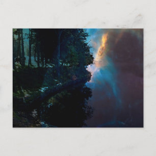 Postal Medianoche en la orilla del lago
