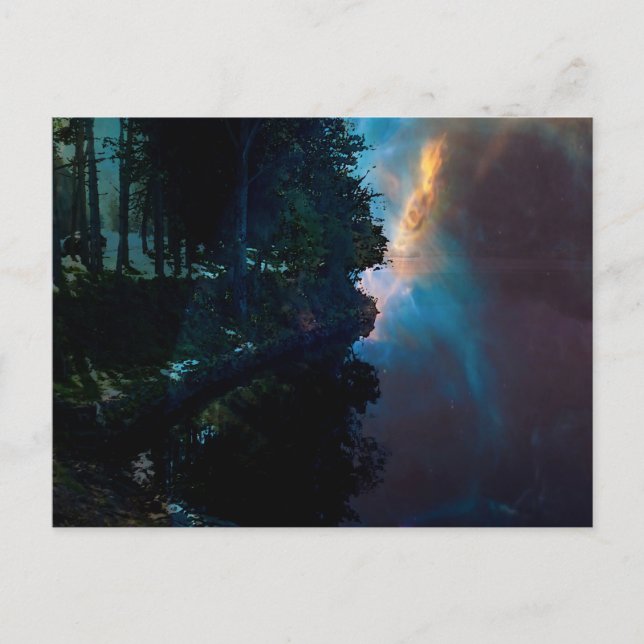 Postal Medianoche en la orilla del lago (Anverso)