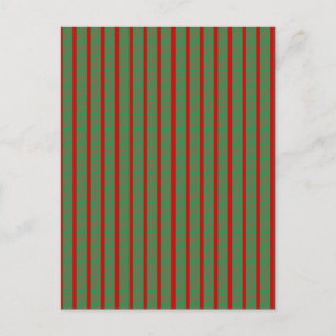 Postal Medias de Navidad Rojas Verdes sobre Verde Rojo
