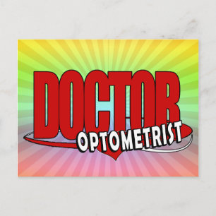POSTAL MÉDICA DE LOGO OPTOMETRISTA GRAN ROJO