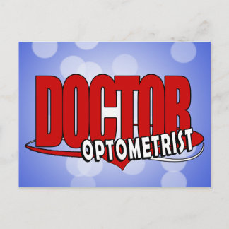 POSTAL MÉDICA DE LOGO OPTOMETRISTA GRAN ROJO