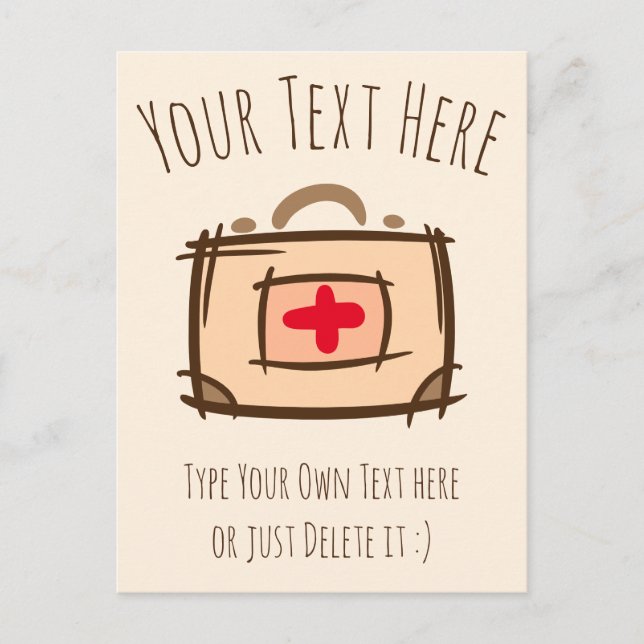 Postal Médica, emergencia, enfermera, plantilla de regalo (Anverso)