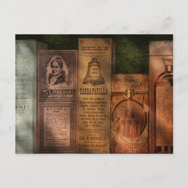 Postal Médica - Extractos compuestos y Sarsaparilla (Anverso)