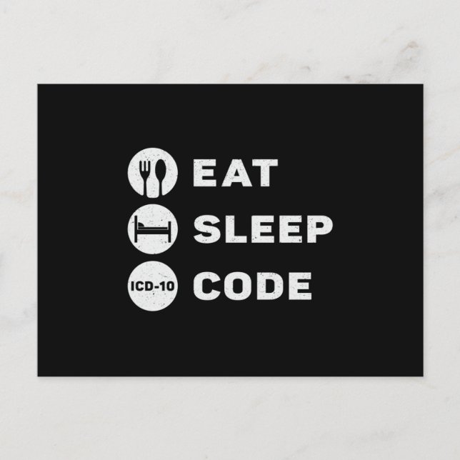 Postal Medical Coder Eat Sleep Code Coding ICD Programmer (Anverso)