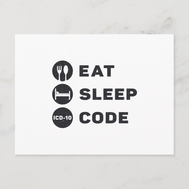 Postal Medical Coder Eat Sleep Code ICD Coding Programmer (Anverso)