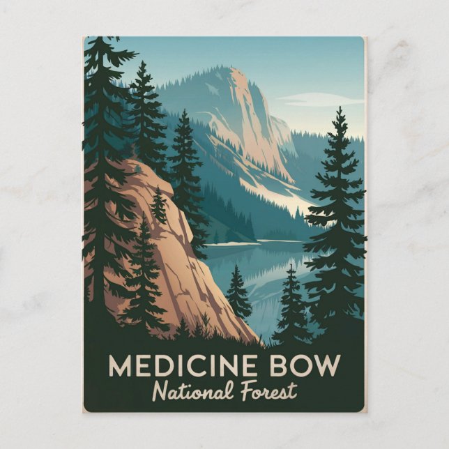 Postal Medicina Bow Vintage Forestal Nacional (Anverso)
