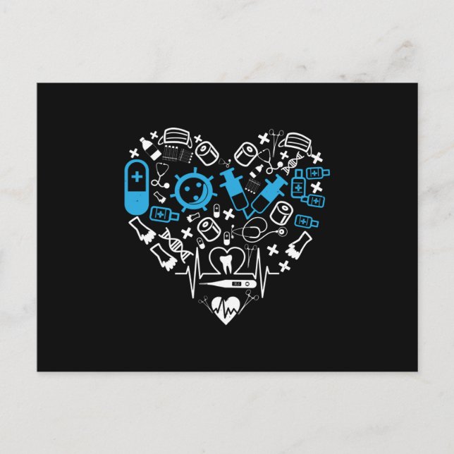 Postal Medicina - Corazón De Equipo Médico (Anverso)