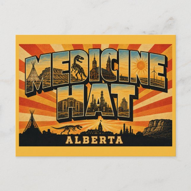 Postal Medicine Hat Alberta Ciudad del Sol (Anverso)