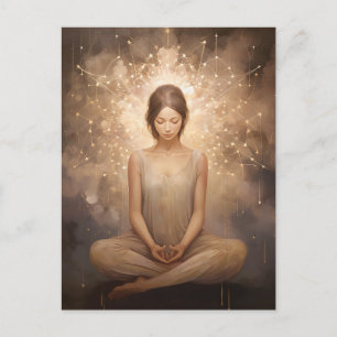 Postal Medición del Yoga Neutral Tones de Tierra Beige Br