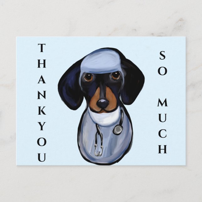 POSTAL MÉDICO DACHSHUND (Anverso)