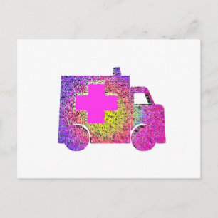 Postal médico de enfermería de ambulancia con acento