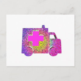 Postal médico de enfermería de ambulancia con acento