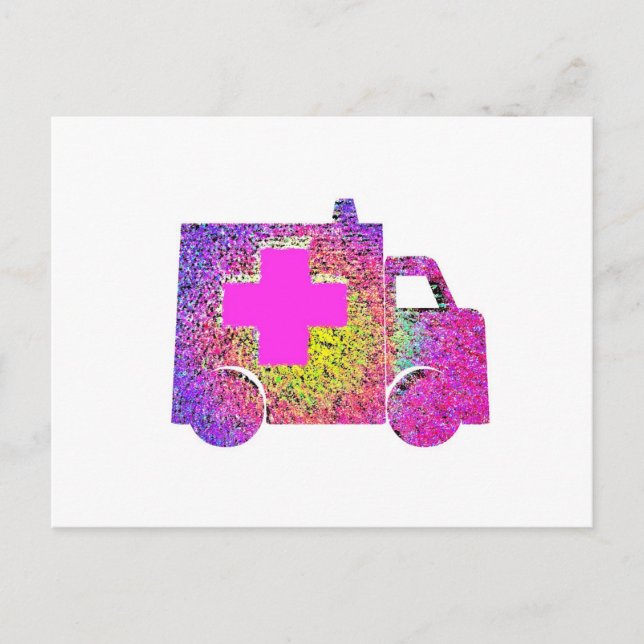 Postal médico de enfermería de ambulancia con acento (Anverso)