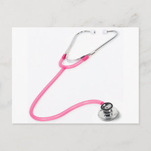 Postal Médico de Enfermería Stethoscope rosa EMT