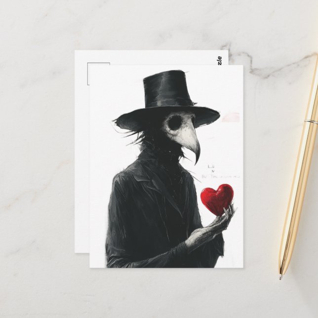 Postal Médico de la Peste con un Corazón (Anverso/Reverso In Situ)