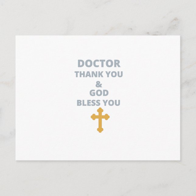 POSTAL MÉDICO GRACIAS Y DIOS TE BENDIGA (Anverso)