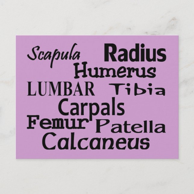 Postal Médico Ortopédico/Regalos de Cirujano (Anverso)