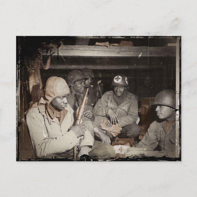 Postal Médicos de la Segunda Guerra Mundial en espera (Anverso)