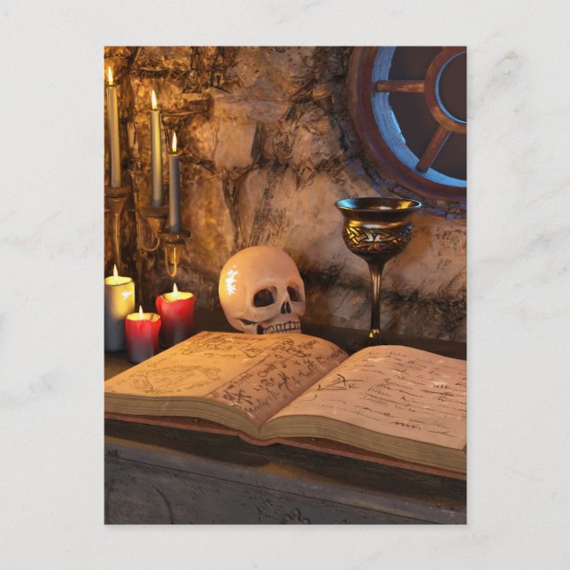 Postal Medieval Fantasy Wizard's Study (Anverso)