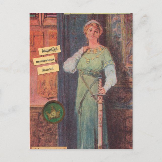 Postal medieval misteriosa de la mujer (Anverso)