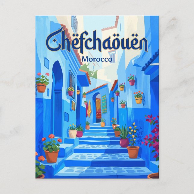 Postal Medina de Chefchaouen Marruecos (Anverso)